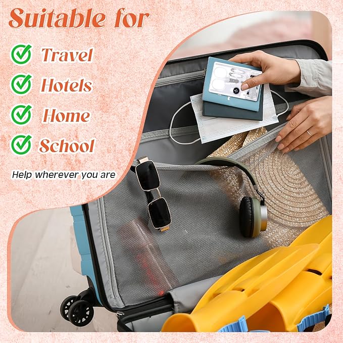 Knitgrip 100 Boxes Mini Travel Sewing Kit Quick Fix Sewing Kits Bulk Basic Portable Pre Threaded Needle Emergency Repair Tool for Christmas Gifts Beginner Traveler Home Hotel (White)
