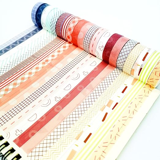 Washi Tape Set, 20 Rolls of Colorful Washi Tape, Decorative Tape for Arts and Crafts, Scrapbooking Supplies. (Basic)
