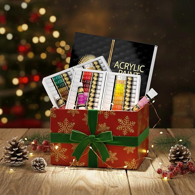 MyArtscape Acrylic Paint Set - 48 x 12ml Tubes - Lightfast - Heavy Body - Non Fading - Vibrant Colors - Artist Quality Painting Supplies - Professional Grade Paints