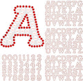 107 Pcs Pearl Rhinestone Self Adhesive Stickers 3 Sheets A-Z Glitter Letter Stickers and 1 Sheet 0-9 Number Sticker Bling Crystal Alphabet Sticker for DIY Crafts (White+red)