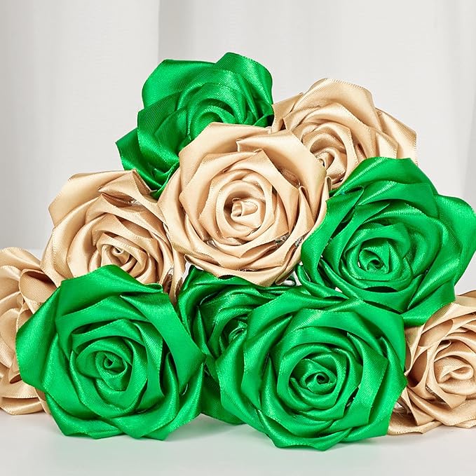 1-1/2 Inch Wide Emerald Green Satin Ribbon, 50 Yards Solid Polyester Fabric Ribbon for Roses Making, Gift Wrapping, Holiday Party Decor, Wedding Decorations, Crafts, Bows