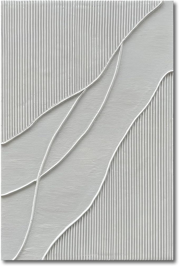 NANKAI Art Hand-Painted Thick Texture White Minimalist Oil Painting 45x30 inch Large Home Wall Decorative Art Oil Painting
