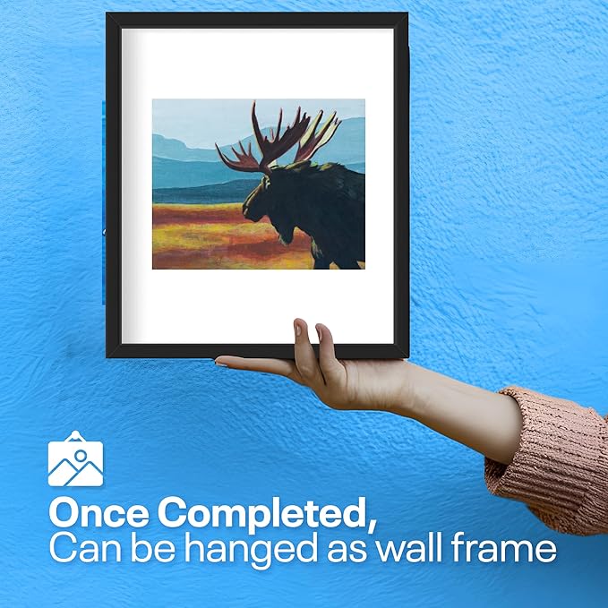 DIY Art Painting Kit for Adults – Learn to Paint Moose with Video Tutorials – 9 Pieces Acrylic Paint Set for Adults –Perfect Christmas Crafts & Holiday Gifts for Art Lovers