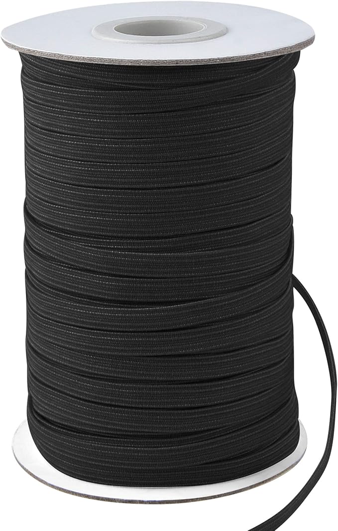 Coopay 45 Yards Length 1/2" Width Elastic Bands Flat Elastic Cord Rope Heavy Stretch Spool Knit for Sewing DIY Projects, Arts & Crafts (Black, 1/2 Inch)