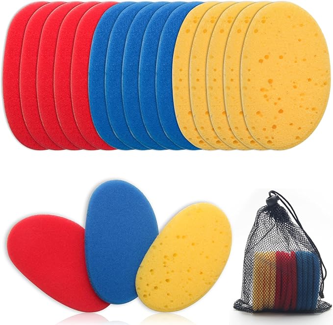 Clay Sponges for Clay, Boyistar Ceramics Pottery Clay Sponge for Shaping and Clean Sponge with 3-Density Clay Sponge Artists Sponge for Pottery Modeling Sculpting with Mesh Bag (18)