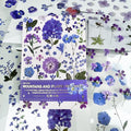 400PCS Plants Floral Scrapbook Stickers Kit Purple Flowers Transparent Waterproof Stickers Book for Scrapbooking Supplies Aesthetic Junk Journal Journaling Craft 20-Page