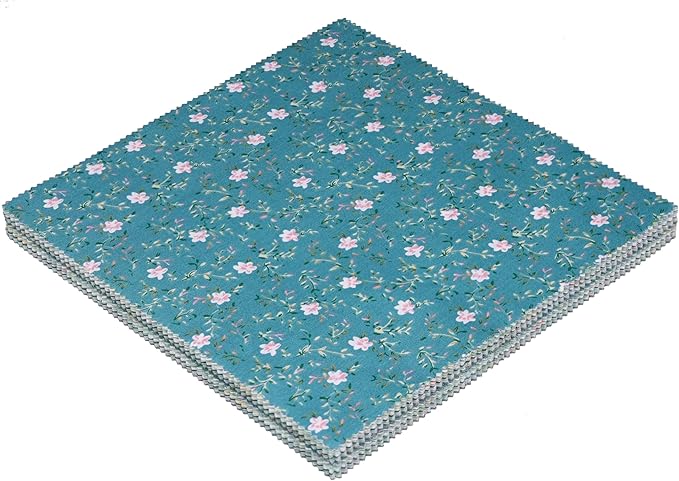 42Pcs 10" Layer Cake Fabric, Pre-Cut Quilt Fabric Squares 10x10 inch for Sewing Patchwork, Layer Cakes 10 inch Squares for Quilting - Green