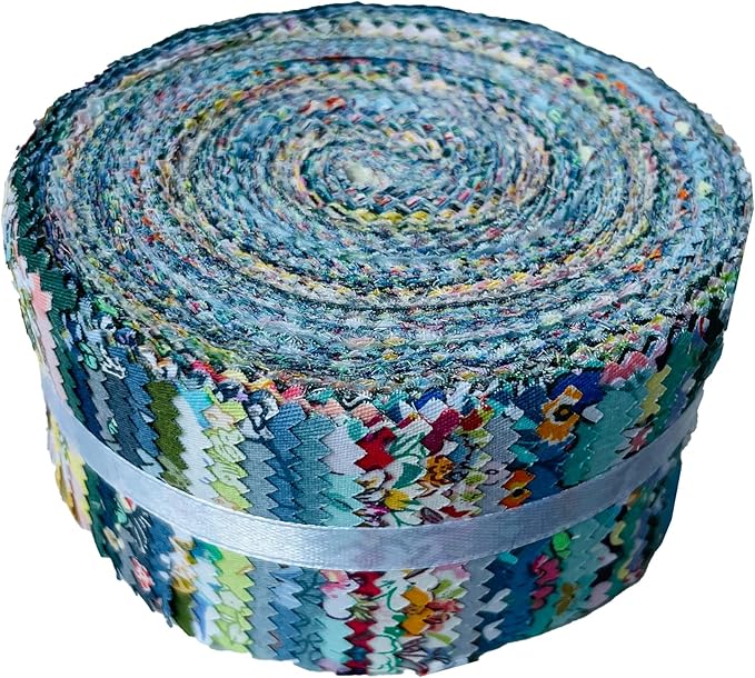 Jelly Roll Fabric 100% Cotton Quilting Fabric, 40 Pre-Cut Strips (2.5 x 44 Inch) for Quilting and Sewing -40 PCS Floral