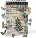 RISYPISY Pre-Cut Vintage Washi Journaling Sticker Book for Scrapbooking, 476PCS Green Scrapbooking Supplies, Ephemera for Junk Journal Supplies Crafts Arts, Dark Academia Stickers for journaling