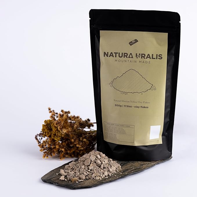 Siberian Yellow Clay Flakes | 17.5oz of Natural Yellow Clay, Pastel to Golden Yellow - Amazing Crunch, Satisfying Earthy, Velvety and Firm Texture, ASMR Sensation