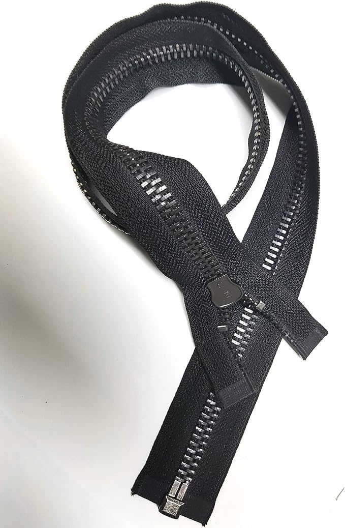 Leekayer #10 28 Inch Separating Jacket Zipper Black Nickel Metal Zipper Heavy Duty Metal Zippers for Jackets Sewing Coats Crafts (28" Nickel)