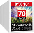 ESRICH 8x10 Canvases for Painting, 70 Pack Canvas Boards for Painting Primed Acid Free Blank Canvas Panels for Oil Paint, Watercolor, Acrylic Paint, Gouache and Tempera.