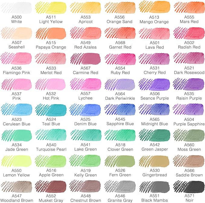 ARTISTIC EYE Premium Watercolor Pencils | Set of 48, Quality 3.5mm Soft Core Leads, Water-Soluble Pencils, Perfect for Beginner & Advanced Artists