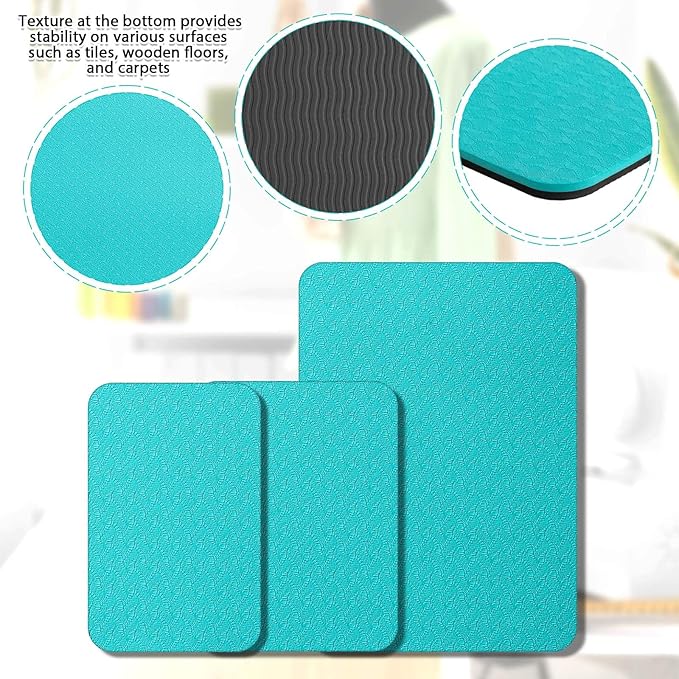 3 Pcs Sewing Machine Muffling Mat Pedal Mat Sewing Machine Pad No Slip Rubber Stay in Place Mats for Calms Vibration(Blue Black,15 x 20 Inch,14 x 9 Inch,14 x 11 Inch)