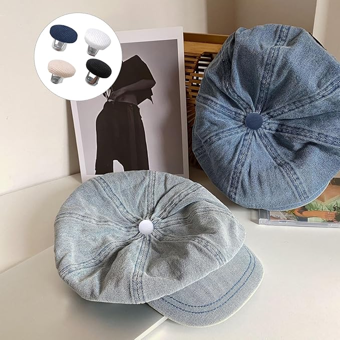 20sets 4 Colors Baseball Cap Top Button Replacement, Replacement Hats Buttons, Cotton Hat Button Replacement for Repair, Production, Clothing Sewing