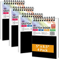 WINNER 5.5" x 8.5" Sketch Book, 4-Pack 400 Sheets Spiral Bound Art Sketchbook, 68lb/100gsm White Acid Free Drawing Pad, Sketching Drawing Writing Sketch Pad for Kids, Adults, Teens, Girls & Boys