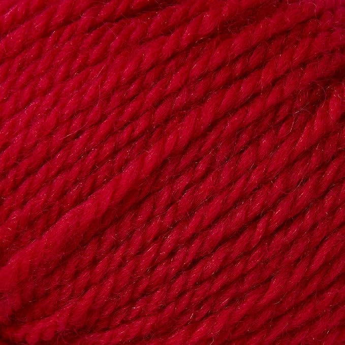 100% Merino Wool Yarn, 3-Ply Luxurious and Soft Yarn for Hand Knitting & Crocheting (Red,3Balls)