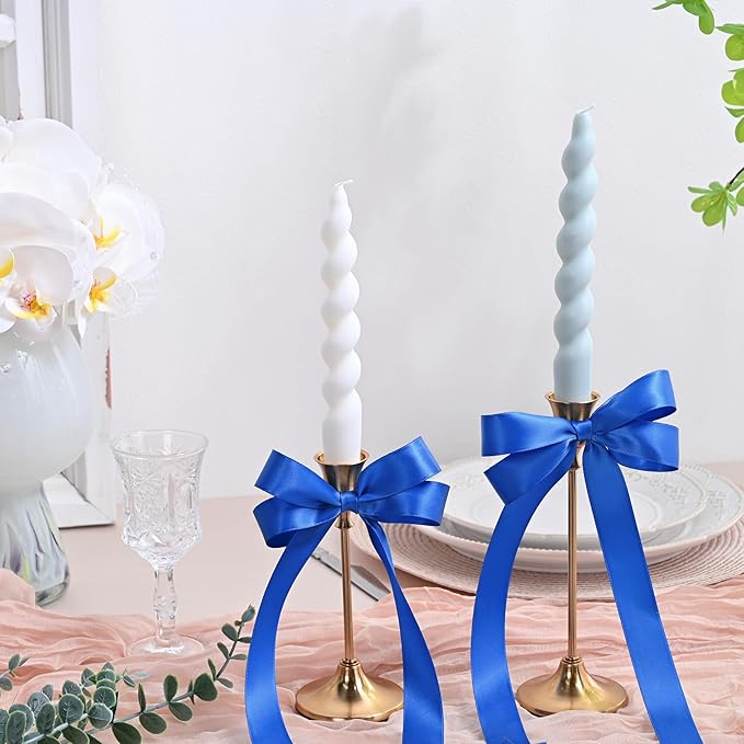 Royal Blue Satin Ribbon 1 inch X 50 Yards Polyester Ribbon for Gift Wrapping Very Suitable for Weddings Party Hair Bow Invitation Decorations and More