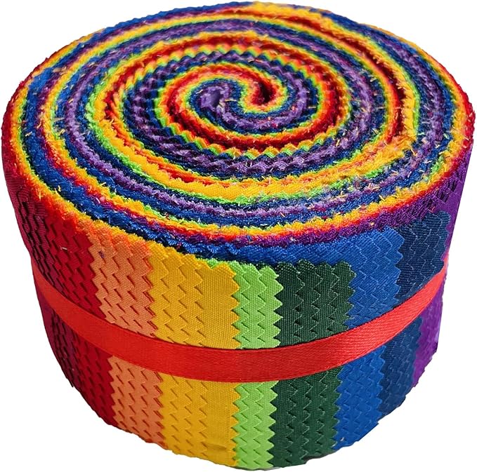 LUMANSUO Jelly Roll Fabric - 10 Assorted Solid Colors, 100% Cotton, 40 Pre-Cut Strips (2.5 x 44 Inch) Fabric for Quilting and Sewing,S0lid Colorful