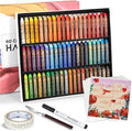 Paul Rubens Oil Pastel Set, Artist Oil Pastels, Oil Art Kit, Includes 60 Brightly Colored HAIYA Soft Oil Pastels + 1 Palette Knife+ 1 Roll of Masking Tape+ 1 Acrylic Marker + 10 Oil Pastel Paper