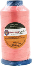 Mandala Crafts Bonded Nylon Thread Blush Heavy Duty Sewing Threads - 1500 YDs Size 69 210D T70 Tex 70 Thread for Leather Jeans Weaving Outdoor Marine Upholstery Threads