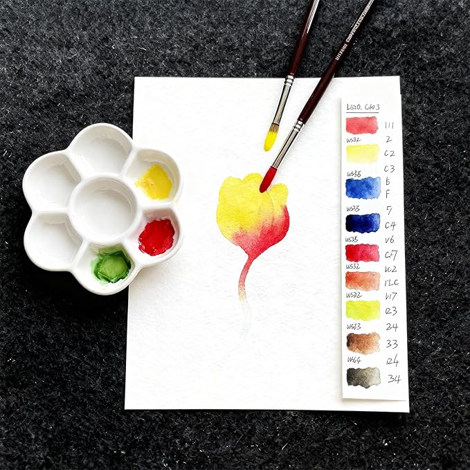 15 Pack Round Paint Palettes, Paint Tray Palettes with 7 Wells, White Plastic Paint Mixing Tray Watercolor Painting Dish for Oil DIY Art Gouache, Easy to Clean