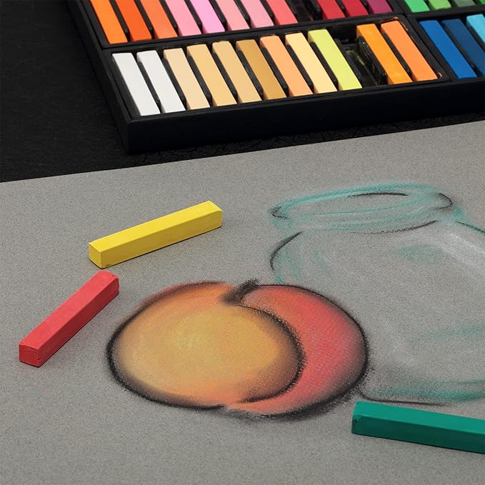 Soho Urban Artist Soft Pastel Sketch Squares - Richly Pigmented, Vibrant Color Soft Pastels for Artists Professional Pastel Artwork Studies and Sketching - Set of 72 Assorted Chalk Pastels