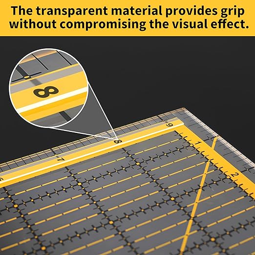 Ruler Grips, Transparent Quilting Rulers, Non-Slip Silicone Ruler Rings, Quilt Template Grips with Strong Adhesive (Strip, 10PCS)