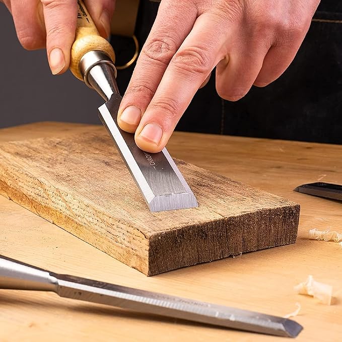 Wood Chisel Set - Wood Chisel Sets with Premium Wooden Case - Small Carving Wood Chisels for Woodworking - Includes 6 pcs Wood Working Chisels & 2 Sharpening Stones