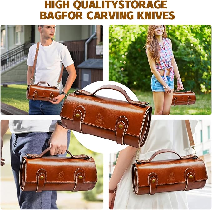 IMYMEE Deluxe Wood Carving Kit，Wood Carving Tools Set with Large Storage Case，Wood Carving Knife Set-Whittling Kit with 8 Pcs Whittling Knives& 5 Detail Knives for Beginners and Hobbyists