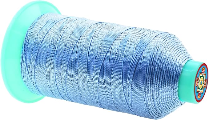 Mandala Crafts Size 207 630D T210 Bonded Nylon Thread - Light Blue 800 YDs Tex 210 Heavy Duty Sewing Threads for Leather, Jeans, Weaving, Outdoor Marine Upholstery