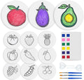 Zariocy Magic Foam Texture Painting Kit - Including 24 Pcs Foam Texture Paper, 2 Dropper, 3 Brushes & 12 Color Cards, 3D Magic Puffy Paint Kit, Art for Craft Lovers (Vegetables Fruits)