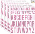 8 Sheet Glitter Letter Stickers Vinyl Alphabet Stickers Waterproof Self Adhesive Stick on Letters for Poster Bulletin Board Mailbox School Classrooms Decor(1 Inch, 2 Inch,Pink)