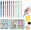 Aeelike Interchangeable Tunisian Crochet Hooks Set, 12 Sizes Colorful Tunisian Crochet Hooks Set with Cables 3.0mm - 10.0mm Smooth Ergonomic Hook for Making Blanket Scarves, Ideal Gift