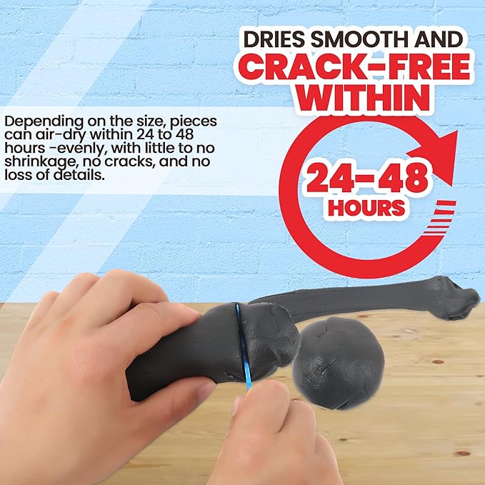 3.3 lbs Moldable Cosplay Foam Clay (Black) - Air-Dry High Density Clay for Intricate Designs - Dries Evenly Within 24-48 Hours - Sandable and Paintable Clay Foam