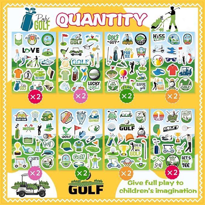 256PCS Golf Stickers, Sport Golf Decals Stickers, Golfing Stickers, Funny Golf Gifts for Kids Men Women, Golf Party Favors Decorations