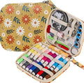 Sewing Project Kits Printing Mini Professional Sewing Kit Daisy Pattern Basic Travel Sewing Kit for Adults,Arts Craft DIY,Emergency, Home Beginners