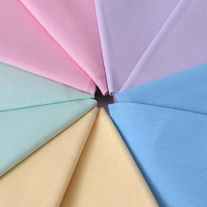 10 Pieces 18 x 21 Inches Cotton Fabric Precut Quilting Fabric Bundles Solid Colors Layer Cakes Quilt Material for DIY Craft Sewing Embroidery (Macaron*2)