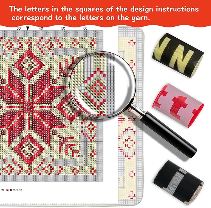 MIAOLLUN Latch Hook Kit, Christmas Latch Hook Kits for Adults DIY Decorative Pillowcase Embroidery Cross Stitch Arts Craft for Home Sofa Furniture 17X17inch Snowflake