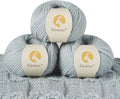 100% Merino Wool Yarn 3-Ply Luxurious and Soft Yarn for Hand Knitting & Crocheting (Water Blue, 3Balls)