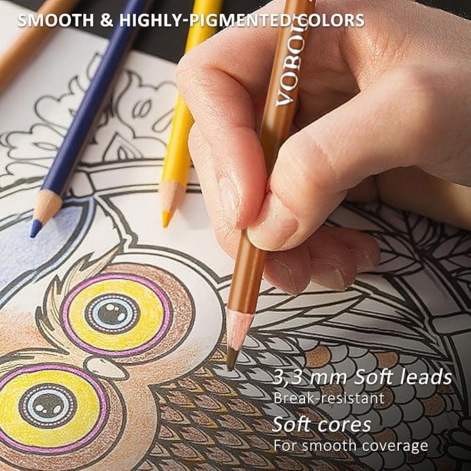 72 Colors Artist Colored Pencils Set for Adult Coloring Books, Soft Core Coloring Pencils, Professional Numbered Drawing Pens for Layering Shading Blending, Gift Tin Box for Beginners