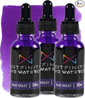 Liquid Watercolor Paint 30 ml Bottle - 3 Pack, Blue Violet - Vibrant Dye-Based Liquid Watercolor w/Glass Pipette, Fast-Drying, Fine Art Paint for Calligraphy, Airbrushing & Traditional Art