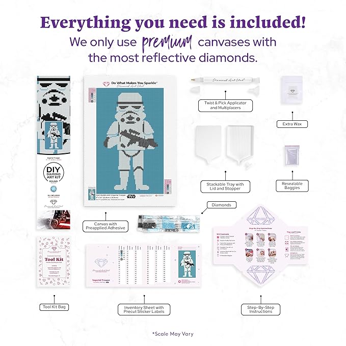 DIAMOND ART CLUB Imperial Soldier Diamond Painting Kit, Fun DIY Crafts for Adults, Round Diamond Art Canvas, 9" x 14"