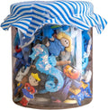 Holiday Magic Craft Button Jar | Christmas Embellishment Assortment, Sew-Thru, Loop-Back & Flat-Back Buttons for DIY Crafts, Christmas Ornaments Décor | 80 Pcs, Dark Blue