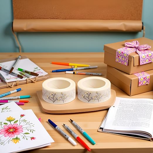 2Pcs Washi Tape Set, Washi Masking Decorative Tapes, Decorative Craft Tape Collection, Decorative Writable Craft Tape, Masking Tape for Party Supplies, Scrapbooking Supplies Golden Craft Supplies