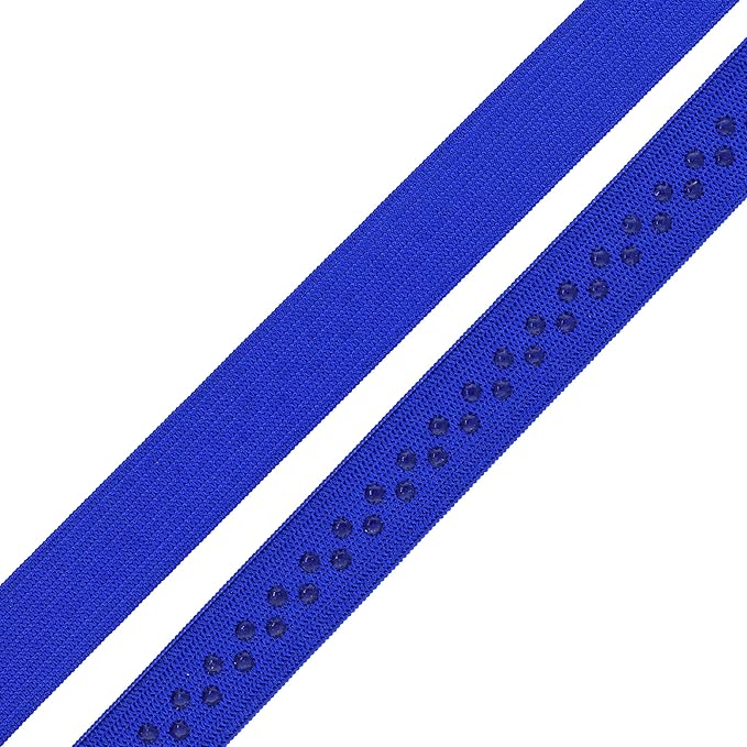 Mandala Crafts 0.5 Inch Elastic Silicone Gripper Tape for Clothing - 10 Yds Dotted Non Slip Elastic Band for Sewing - Royal Blue Silicone Flat Fabric Stretchy Ribbon Straps
