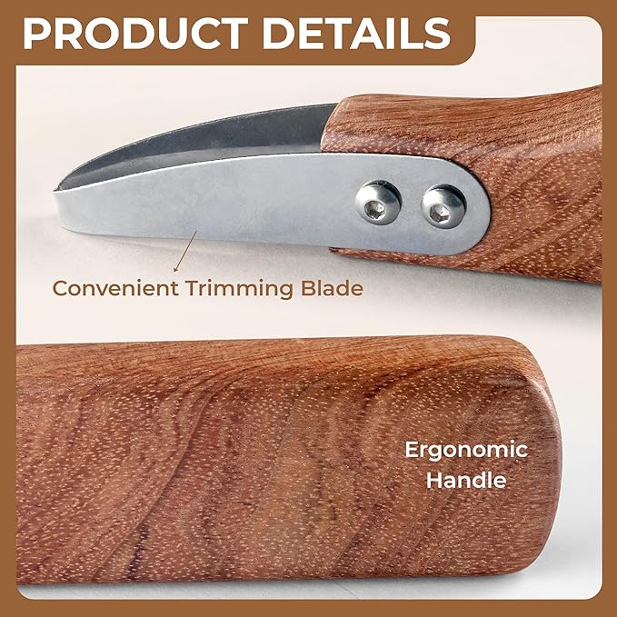 VTUNA Ceramic Trimming Tool, Hardwood Handle and Stainless Steel Cutting Blade Clay Sculpting Tool, Trimmer for Potters, Item for Pottery Making.
