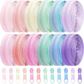 Syhood 36 Yards 12 Pieces #5 Sewing Zippers Tapes Assorted Nylon Lightweight with 120 Plastic Zipper Sliders for Women Men Sewing Supplies(Macaron Color)