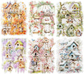 60PCS Birdhouse PET Stickers, Nature Bird Nest Scrapbook Stickers for Journaling, DIY Crafts and Planner Decoration, Transparent Waterproof Junk Journal Supplies