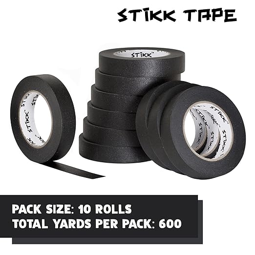 STIKK Painters Tape - 10pk Black Painter Tape - 1 inch x 60 Yards - Paint Tape for Painting, Edges, Trim, Ceilings - Masking Tape for DIY Paint Projects - Residue-Free Painting Tape